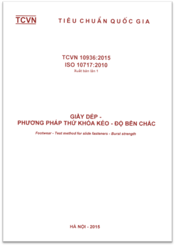 TCVN 10936-2015-ISO - Giầy Dép - Phương Pháp Thử Khóa Kéo - Độ Bền Chắc