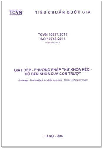 TCVN 10937-2015-ISO - Giầy Dép - Phương Pháp Thử Khóa Kéo - Độ Bền Khóa Của Con Trượt
