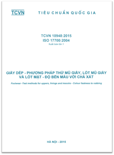 TCVN 10948-2015-ISO - Giầy Dép - Phương Pháp Thử Mũ Giày, Lót Mũ Giầy Và Lót Mặt - Độ Bền Màu