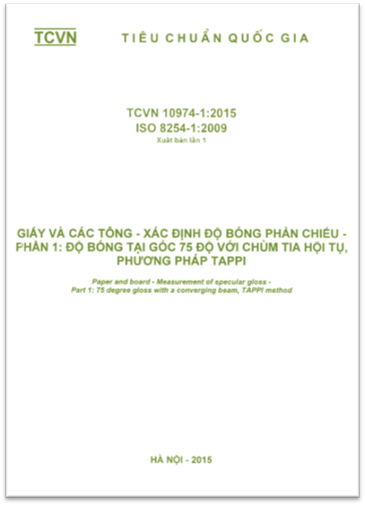 TCVN 10974-1-2015-ISO - Giấy Và Các Tông - Xác Định Độ Bóng Phản Chiếu - Phần 1 Độ Bóng Tại Góc 75°
