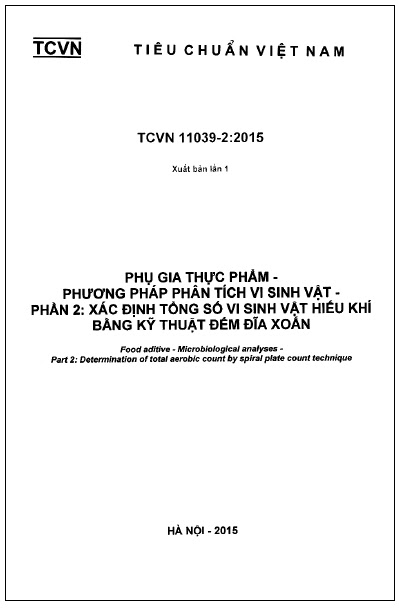 TCVN 11039-2-2015 - Phụ Gia Thực Phẩm - Phương Pháp Phân Tích Vi Sinh Vật - Phần 2