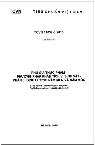 TCVN 11039-8-2015 - Phụ Gia Thực Phẩm - Phương Pháp Phân Tích Vi Sinh Vật - Phần 8 Định Lượng Nấm