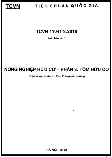 TCVN 11041-8-2018 - Nông Nghiệp Hữu Cơ - Phần 8 Tôm Hữu Cơ