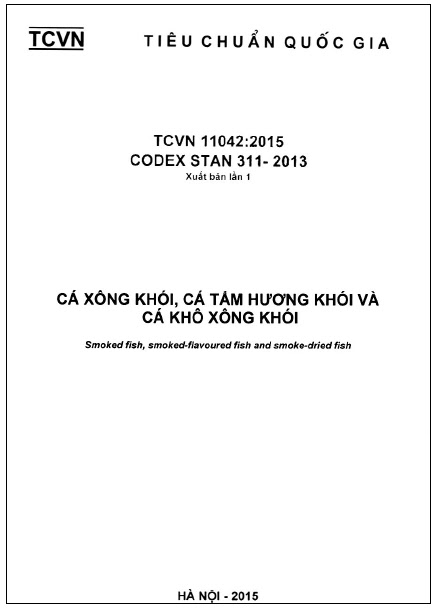 TCVN 11042-2015 - Cá xông Khói, Cá Tẩm Hương Khói Và Cá Khô Xông Khói