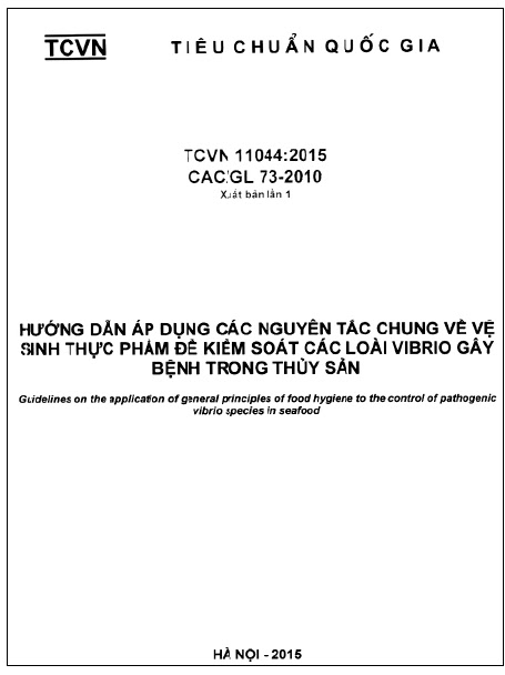 TCVN 11044-2015 - Hướng Dẫn Áp Dụng Các Nguyên Tắc Chung Về Vệ Sinh Thực Phẩm Để Kiểm Soát Các Loài