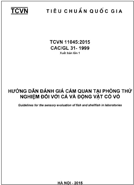 TCVN 11045-2015 - Hướng Dẫn Đánh Giá Cảm Quan Tại Phòng Thử Nghiệm Đối Với Cá Và Động Vật Có Vỏ