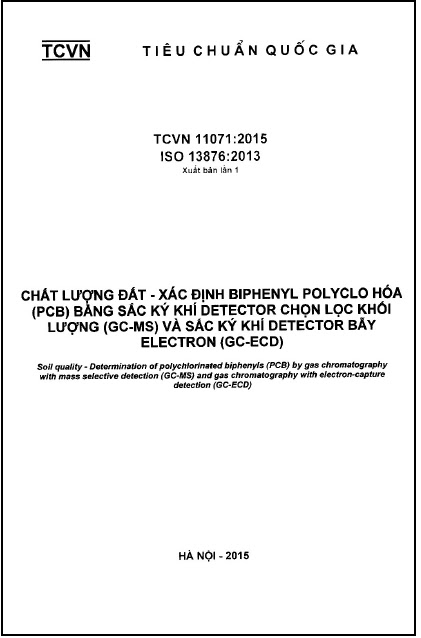 TCVN 11071-2015-ISO - Chất Lượng Đất - Xác Định Biphenyl Polyclo Hóa (PCB)