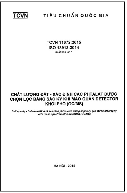 TCVN 11072-2015-ISO - Chất Lượng Đất - Xác Định Các Phtalat Được Chọn Lọc