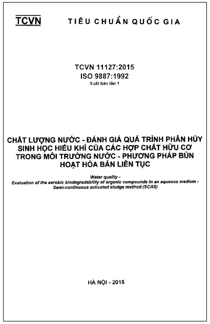 TCVN 11127-2015-ISO - Chất Lượng Nước - Đánh Giá Quá Trình Phân Hủy Sinh Học Hiếu Khí