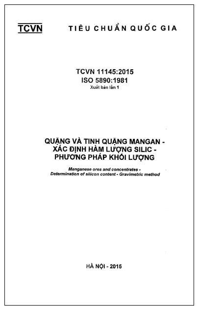 TCVN 11145-2015-ISO - Quặng Và Tinh Quặng Mangan - Xác Định Hàm Lượng Silic - Phương Pháp Khối Lượng