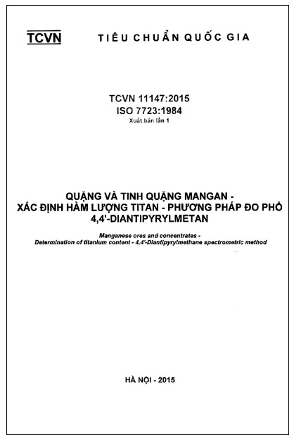 TCVN 11147-2015-ISO - Quặng Và Tinh Quặng Mangan - Xác Định Hàm Lượng Titan - Phương Pháp Đo Phổ