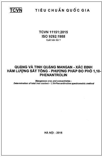 TCVN 11151-2015-ISO - Quặng Và Tinh Quặng Mangan - Xác Định Hàm Lượng Sắt Tổng - Phương Pháp Đo Phổ