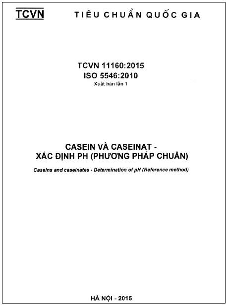 TCVN 11160-2015-ISO - Casein Và Caseinat - Xác Định pH (Phương Pháp Chuẩn)