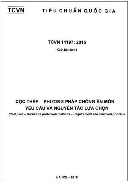 TCVN 11197-2015 - Cọc Thép - Phương Pháp Chống Ăn Mòn - Yêu Cầu Và Nguyên Tắc Lựa Chọn
