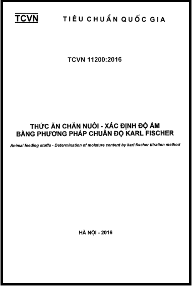 TCVN 11200-2016 - Thức Ăn Chăn Nuôi - Xác Định Độ Ẩm Bằng Phương Pháp Chuẩn Độ Karl Fischer