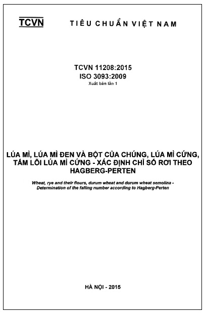 TCVN 11208-2015-ISO - Lúa Mì, Lúa Mì Đen Và Bột Của Chúng, Lúa Mì Cứng, Tấm Lõi Lúa Mì Cứng
