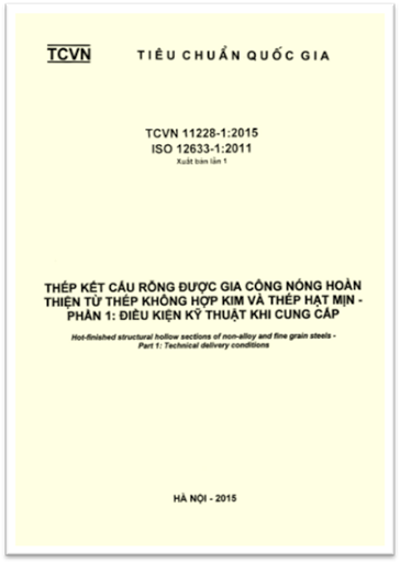 TCVN 11228-1-2015 - Thép Kết Cấu Rỗng Được Gia Công Nóng Hoàn Thiện Từ Thép Không Hợp Kim Và Thép