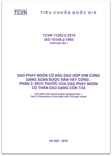 TCVN 11262-2-2015 - Dao Phay Ngón Có Đầu Dao Hợp Kim Cứng Dạng Xoắn Được Hàn Vảy Cứng - Phần 2