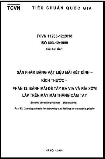 TCVN 11268-12-2018-ISO - Sản Phẩm Bằng Vật Liệu Mài Kết Dính - Kích Thước - Phần 12