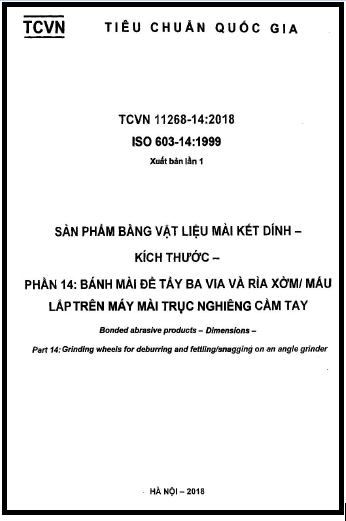 TCVN 11268-14-2018-ISO - Sản Phẩm Bằng Vật Liệu Mài Kết Dính - Kích Thước - Phần 14