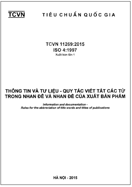 TCVN 11269-2015-ISO - Thông Tin Và Tư Liệu - Quy Tắc Viết Tắt Các Từ Trong Nhan Đề Và Nhan Đề