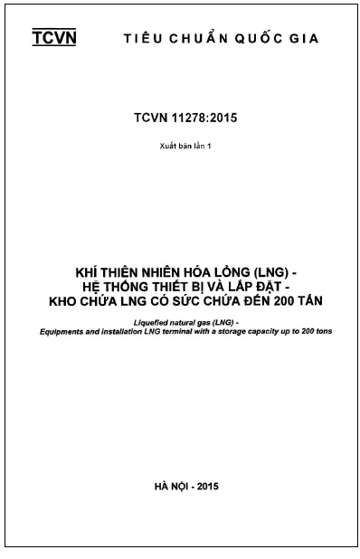 TCVN 11278-2015 - Khí Thiên Nhiên Hóa Lỏng (LNG) - Hệ Thống Thiết Bị Và Lắp Đặt - Kho Chứa LNG