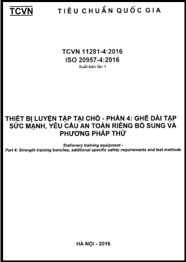 TCVN 11281-4-2016-ISO - Thiết Bị Luyện Tập Tại Chỗ - Phần 4 Ghế Dài Tập Sức Mạnh Yêu Cầu An Toàn