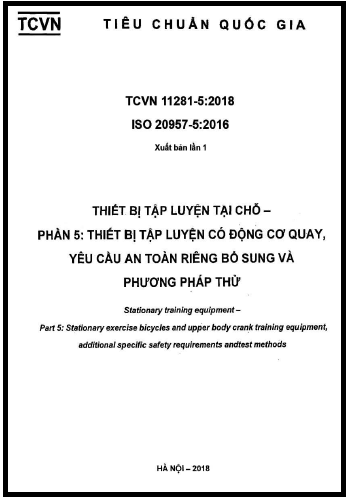 TCVN 11281-5-2018-ISO - Thiết Bị Tập Luyện Tại Chỗ - Phần 5 Thiết Bị Tập Luyện Có Động Cơ Quay