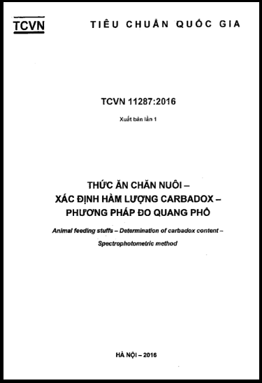 TCVN 11287-2016 - Thức Ăn Chăn Nuôi - Xác Định Hàm Lượng Carbadox - Phương Pháp Đo Quang Phổ
