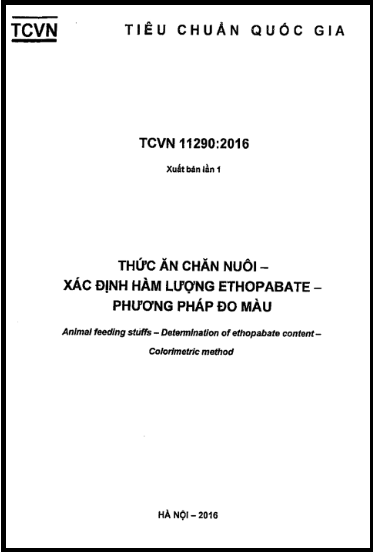 TCVN 11290-2016 - Thức Ăn Chăn Nuôi - Xác Định Hàm Lượng Ethopabate - Phương Pháp Đo Màu