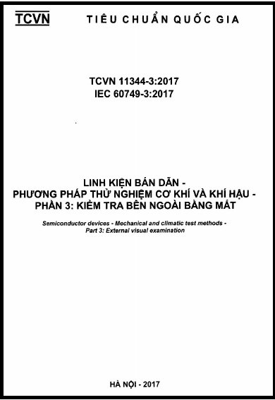 TCVN 11344-3-2017 - Linh Kiện Bán Dẫn - Phương Pháp Thử Nghiệm Cơ Khí Và Khí Hậu - Phần 3