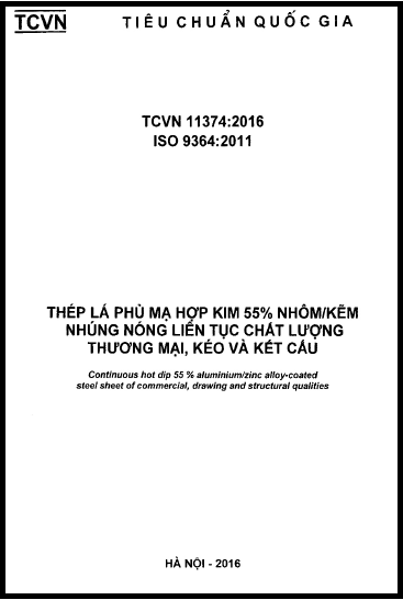 TCVN 11374-2016-ISO - Thép Lá Phủ Mạ Hợp Kim 55% Nhôm-Kẽm Nhúng Nóng Liên Tục Chất Lượng Thương Mại