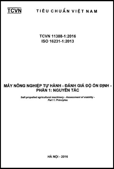 TCVN 11388-1-2016-ISO - Máy Nông Nghiệp Tự Hành - Đánh Giá Độ Ổn Định - Phần 1 Nguyên Tắc