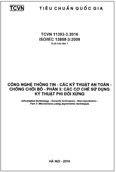 TCVN 11393-3-2016-ISO - Công Nghệ Thông Tin - Các Kỹ Thuật An Toàn - Chống Chối Bỏ - Phần 3