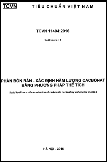 TCVN 11404-2016 - Phân Bón Rắn - Xác Định Hàm Lượng Cacbonat Bằng Phương Pháp Thể Tích