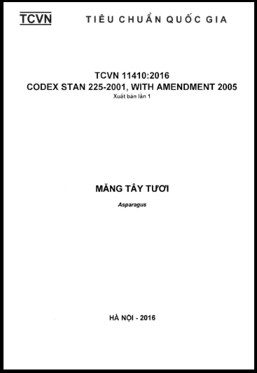 TCVN 11410-2016 - Măng Tây Tươi