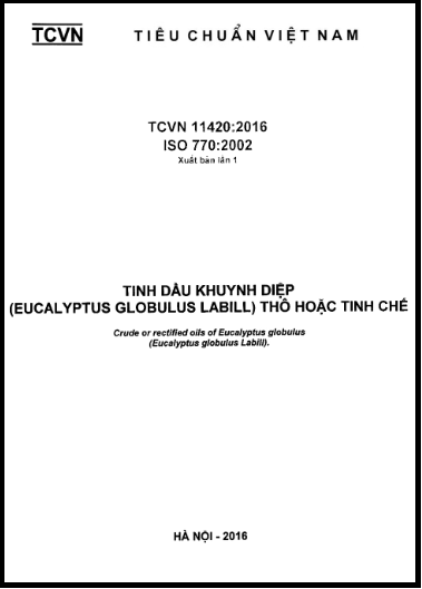 TCVN 11420-2016-ISO - Tinh Dầu Khuynh Diệp (Eucalyptus Globulus Labill) Thô Hoặc Tinh Chế