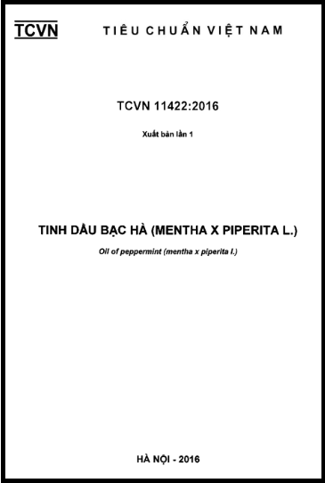 TCVN 11422-2016 - Tinh Dầu Bạc Hà (Mentha X Piperita L.)