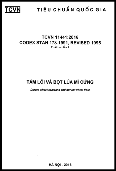 TCVN 11441-2016 - Tấm Lõi Và Bột Lúa Mì Cứng