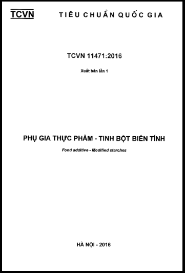 TCVN 11471-2016 - Phụ Gia Thực Phẩm - Tinh Bột Biến Tính