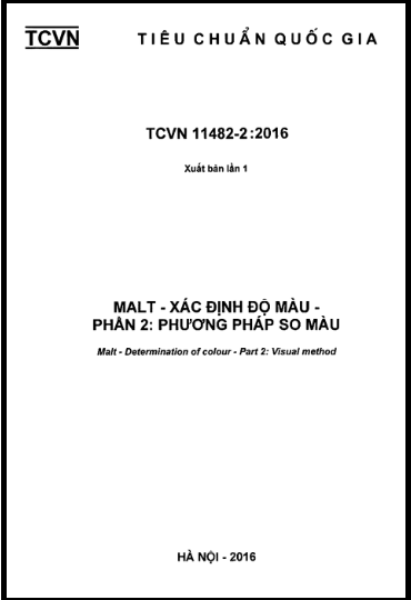 TCVN 11482-2-2016 - Malt - Xác Định Độ Màu - Phần 2 Phương Pháp So Màu