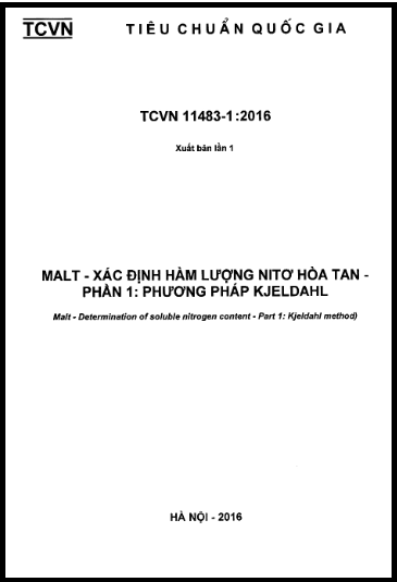 TCVN 11483-1-2016 - Malt - Xác Định Hàm Lượng Nitơ Hòa Tan - Phần 1 Phương Pháp Kjeldahl