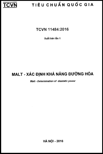 TCVN 11484-2016 - Malt - Xác Định Khả Năng Đường Hóa