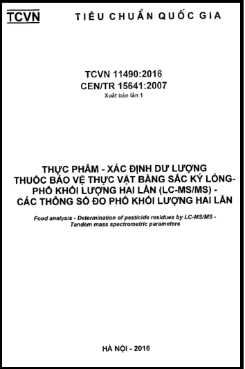 TCVN 11490-2016 - Thực Phẩm - Xác Định Dư Lượng Thuốc Bảo Vệ Thực Vật Bằng Sắc Ký Lỏng
