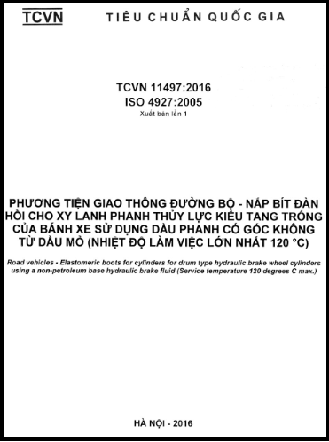 TCVN 11497-2016-ISO - Phương Tiện Giao Thông Đường Bộ - Nắp Bít Đàn Hồi Cho Xy Lanh Phanh Thủy Lực