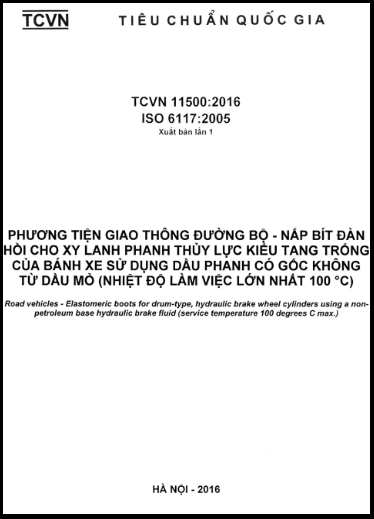 TCVN 11500-2016-ISO - Phương Tiện Giao Thông Đường Bộ - Nắp Bít Đàn Hồi Cho Xy Lanh Phanh Thủy Lực