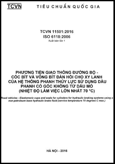 TCVN 11501-2016-ISO - Phương Tiện Giao Thông Đường Bộ - Cốc Bít Và Vòng Bít Đàn Hồi Cho Xy Lanh