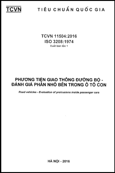 TCVN 11504-2016-ISO - Phương Tiện Giao Thông Đường Bộ - Đánh Giá Phần Nhô Bên Trong Ô Tô Con