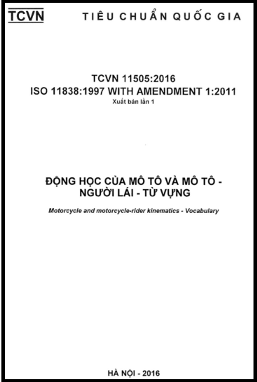 TCVN 11505-2016-ISO - Động Học Của Mô Tô Và Mô Tô - Người Lái - Từ Vựng
