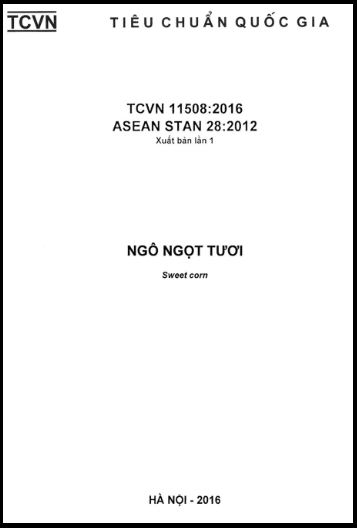 TCVN 11508-2016 - Ngô Ngọt Tươi